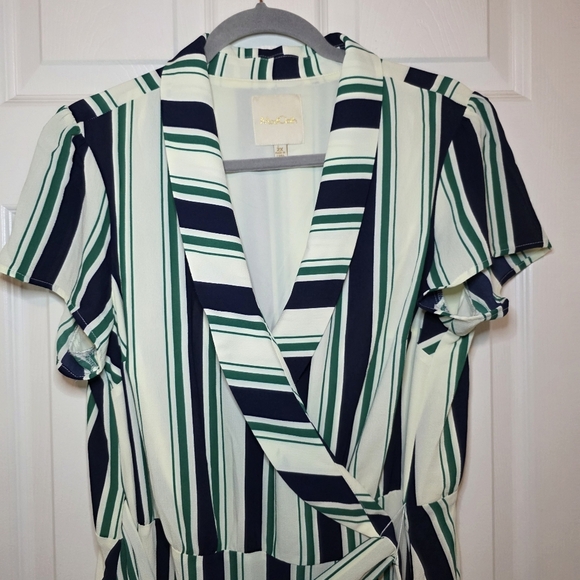 ModCloth Striped Wrap Dress Sz 2X - Picture 2 of 12